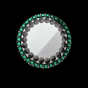 GREEN YIN YANG ROUND MIRROR